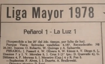 La Luz-Peñarol, 1978 
