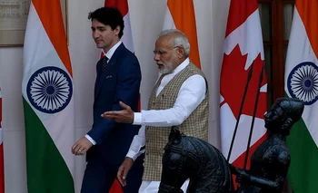 Los primeros ministros de Canadá, Justin Trudeau, y de India, Narendra Modi, durante la cumbre del G20 celebrada en Nueva Delhi el mes pasado.