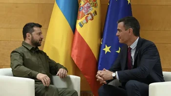 Pedro Sñanchez y Volodimir Zelenski, este jueves en Granada.