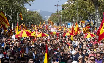 Masiva concurrencia contra la amnistía en Barcelona.