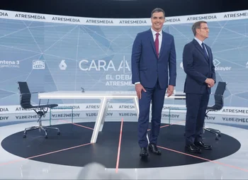El presidente del Gobierno y candidato del PSOE a la reelección, Pedro Sánchez y el candidato del PP a la presidencia, Alberto Núñez Feijóo.