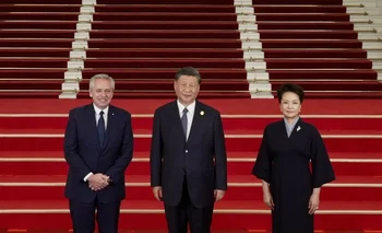 Alberto Fernández junto a su par chino Xi Jinping.