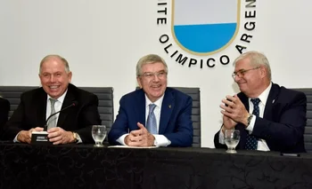  Gerardo Werthein, Thomas Bach y Mario Moccia