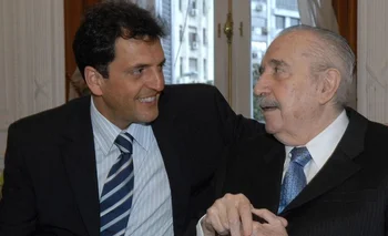 Sergio Massa junto al expresidente Raúl Alfonsín