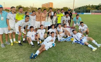 El equipo uruguayo al final del partido