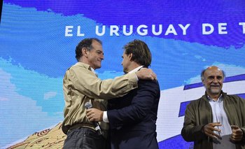 Guido Manini Ríos y Luis Lacalle Pou durante las elecciones