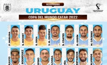 La lista falsa de convocados de la selección uruguaya que circula en las redes