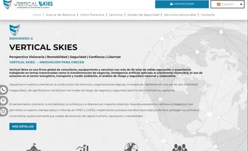 Captura de pantalla de la web de Vertical Skies