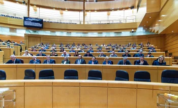 Vista general de una sesión plenaria en el Senado, a 8 de noviembre de 2023, en Madrid