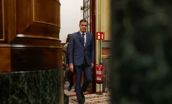 El presidente del Gobierno en funciones Pedro Sánchez a su llegada a un pleno del Congreso