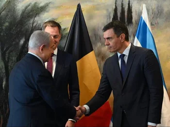 Pedro Sánchez con Benjamín Netanyahu en Jerusalén