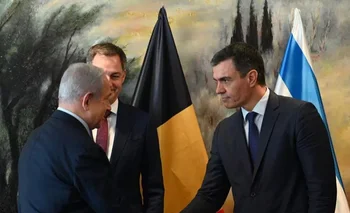 Pedro Sánchez con Benjamín Netanyahu en Jerusalén