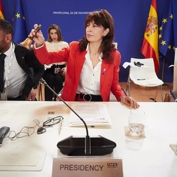 La ministra de Igualdad, Ana Redondo, en la reunión informal ministerial de Igualdad que se celebra en Pamplona dentro de la Presidencia Española de la Unión Europea