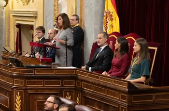 La presidenta del Congreso, Francina Armengol, interviene durante la Solemne Sesión de Apertura de las Cortes Generales de la XV Legislatura