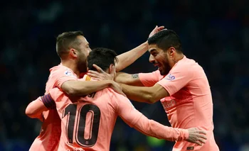 Alba, Messi y Suárez