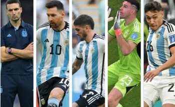 Parte del éxito de esta selección argentina en el Mundial Qatar 2022: Lionel Scaloni, Lionel Messi, Rodrigo De Paul, Emiliano "Dibu" Martínez y Nahue Molina