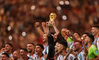 El festejo de la selección argentina