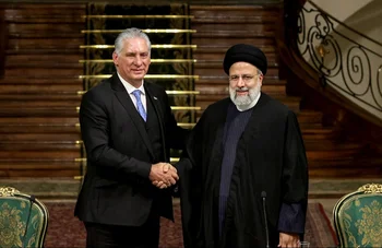 El presidente cubano, Miguel Díaz-Canel, se reunió con el mandatario iraní, Ebrahim Raisi.