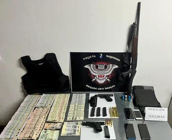 Dinero y armas incautadas a la banda que vendía drogas en varios puntos de Maldonado