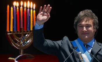 El presidente Milei enciende las velas de Jánuca