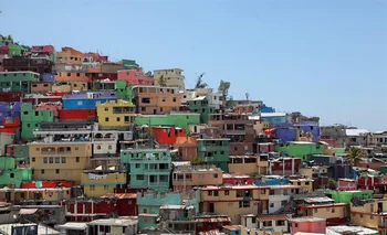 Haití- Vista de las coloridas casas en el barrio Jalousie de Petionville en Puerto Príncipe .