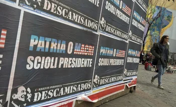 "Patria o Macri, Scioli presidente" en las calles de Buenos Aires.<br>