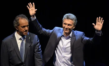 Daniel Scioli y Mauricio Macri<br>