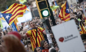 Independentistas catalanes protestaron en Barcelona. 