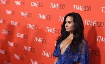 Demi Lovato en la gala de la revista Time en abril de 2017 <br>