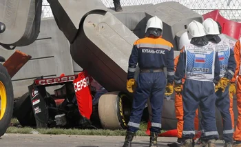 Accidente de Carlos Sáinz Jr. en Sochi. Así quedó su auto