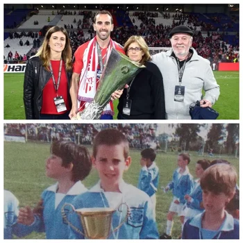 Un común denominador, levantar trofeos: en familia con la última Europa League y de niño en Rosario