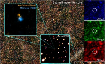 La galaxia descubierta por la ESA "fabrica" estrellas a una velocidad 2.000 veces superior a la Vía Láctea