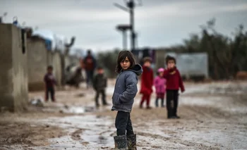 Niños en el campamento de refugiados de la ciudad siria de Azaz.